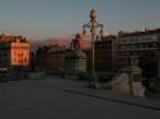  abords de la gare, soleil couchant